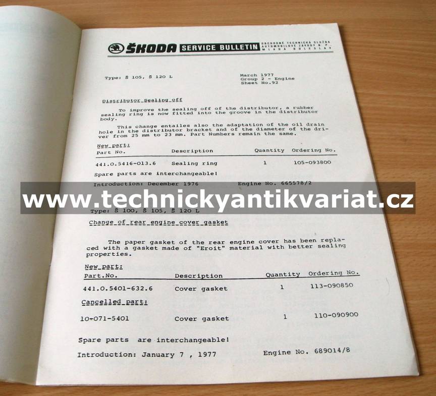 Škoda Service bulletin 1.1977