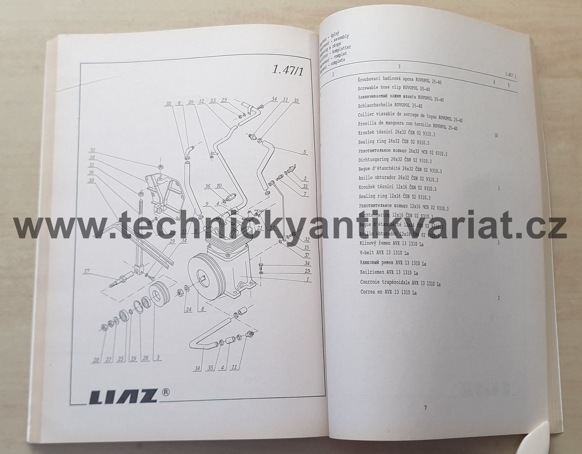 Liaz M1.2C M640S - katalog náhradních dílů (1994)