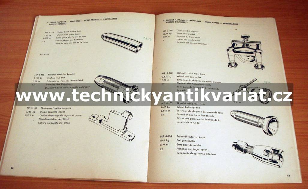Škoda 1000MB - servisní nářadí
