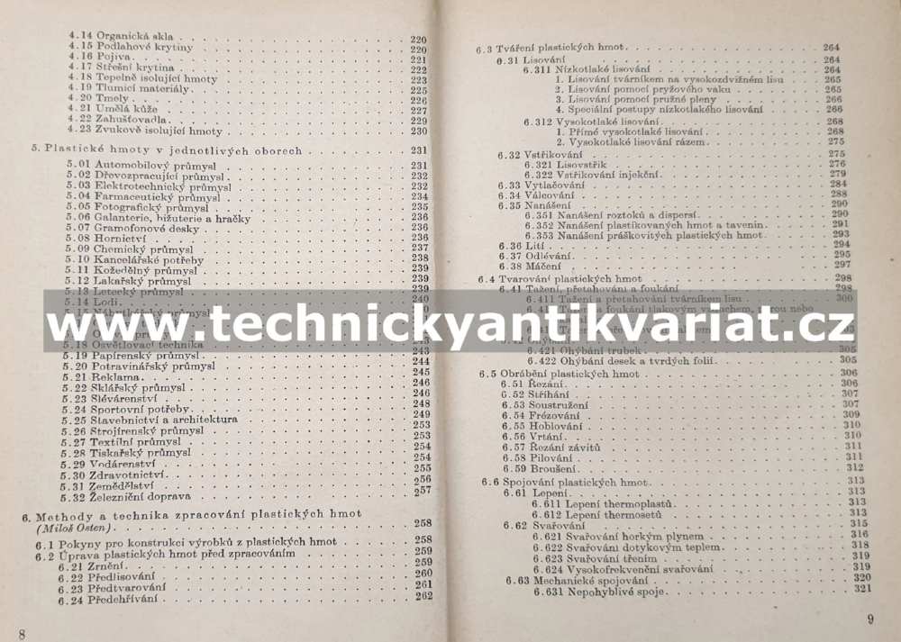Přehled plastických hmot - Havlíček, Osten, Šňupárek (1959)