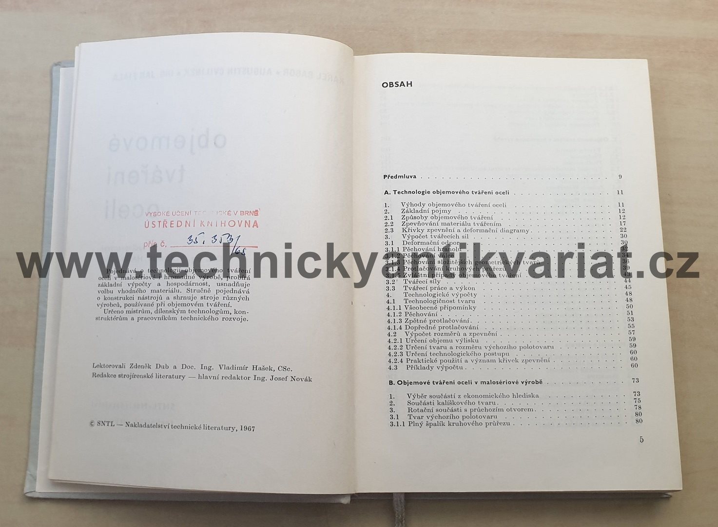 Objemové tváření oceli - Babor, Cvilinek, Fiala (1967)