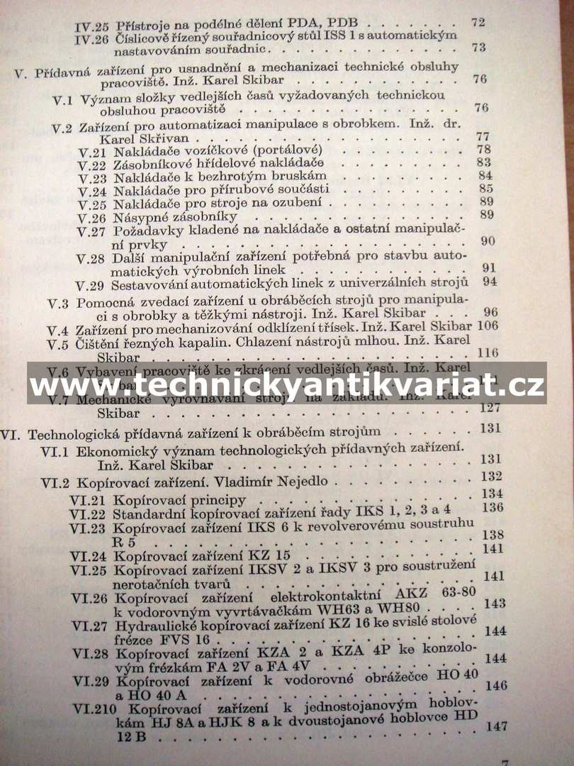 Přídavná zařízení obráběcích strojů - Karel Skibar (1966)