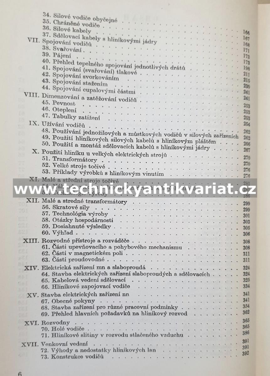 Hliník a jeho použití v elektrotechnice - Větrovec, Pařez (1962)