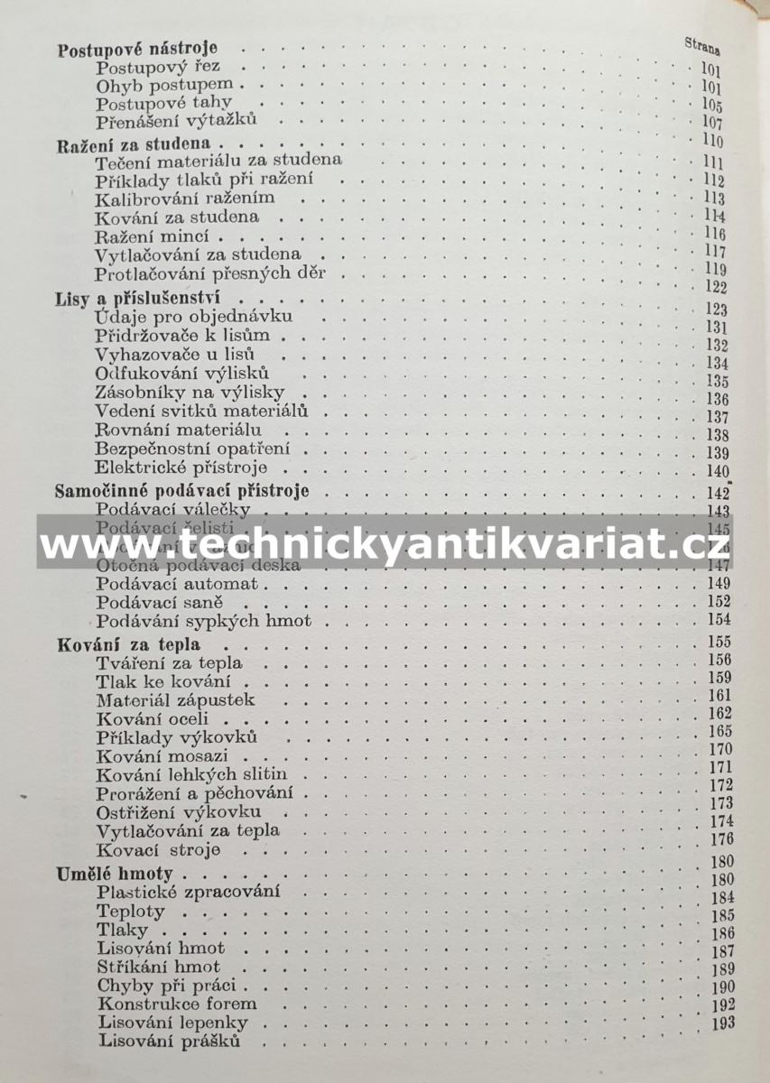 Hromadná výroba lisováním - B. Dobrovolný (1949)