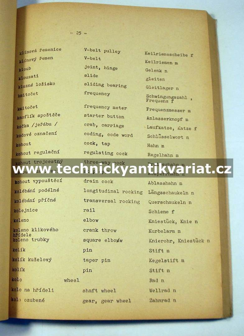 Technický slovník z oboru naftových motorů