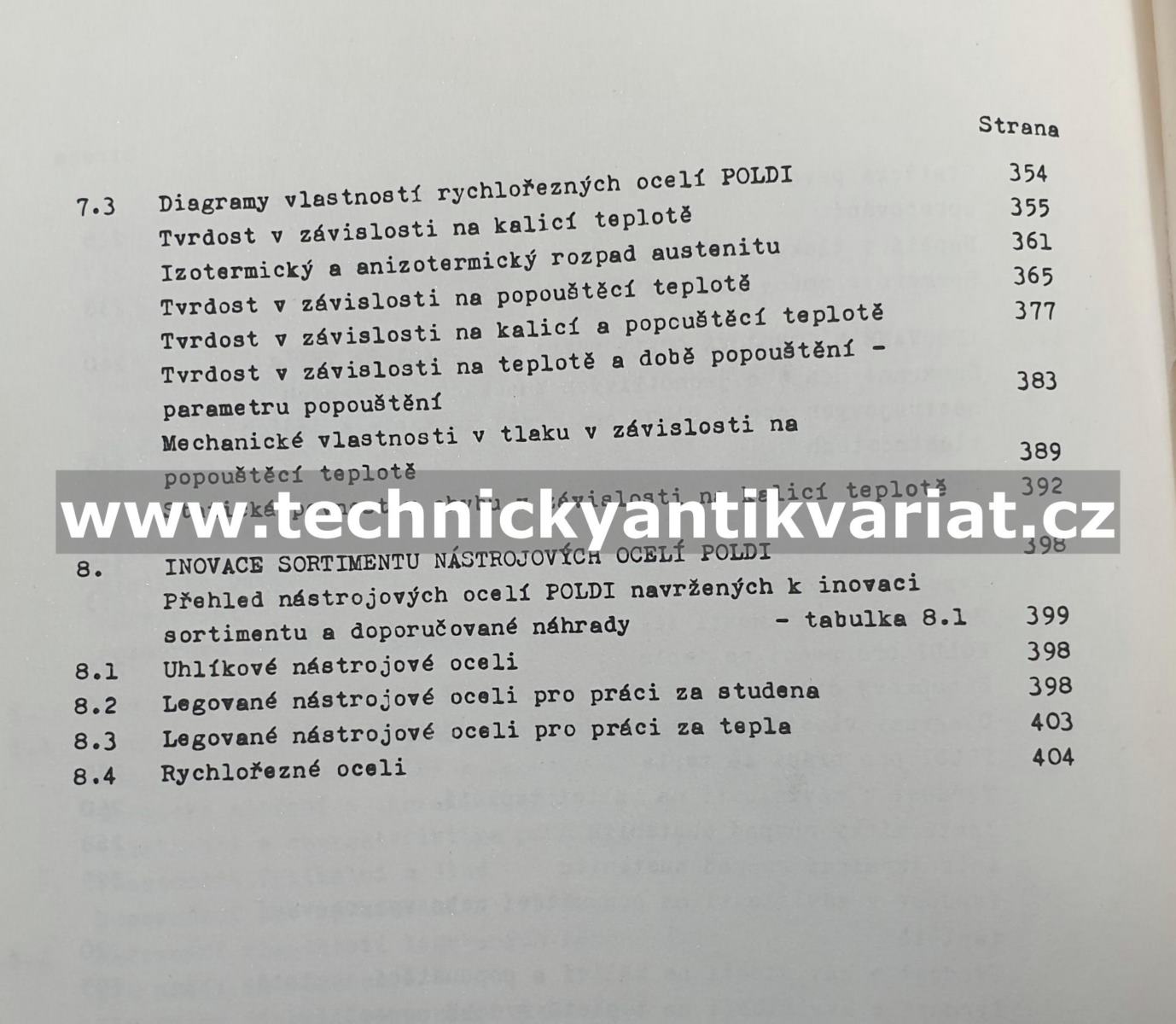 Nástrojové oceli Poldi a jejich použití I.,II.