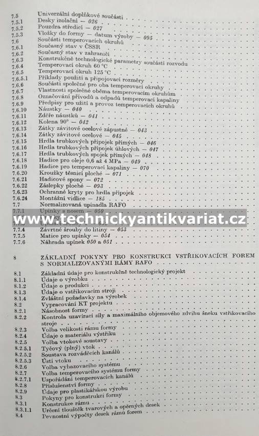 Standardizace rámů a součástí forem pro vstřikování termoplastů - Hendrych, Weber, Doležal (1986)