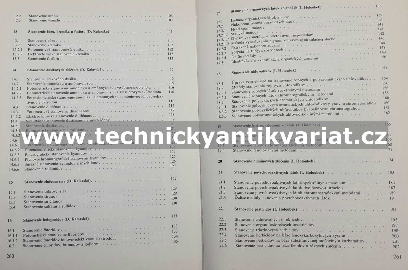 Analýza Vod - Kalavská, Holoubek (1987)