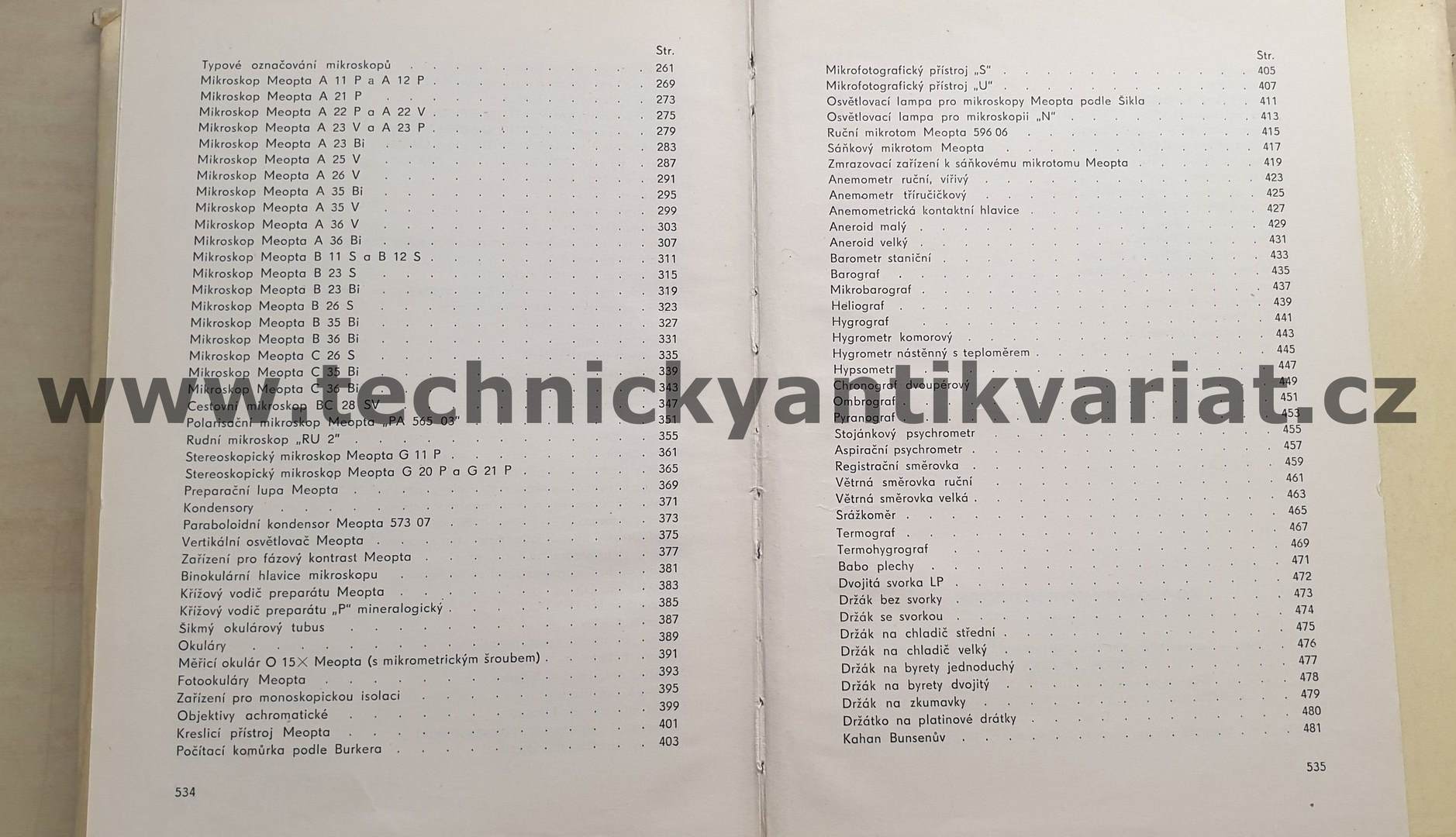 Katalog laboratorních přístrojů 1960