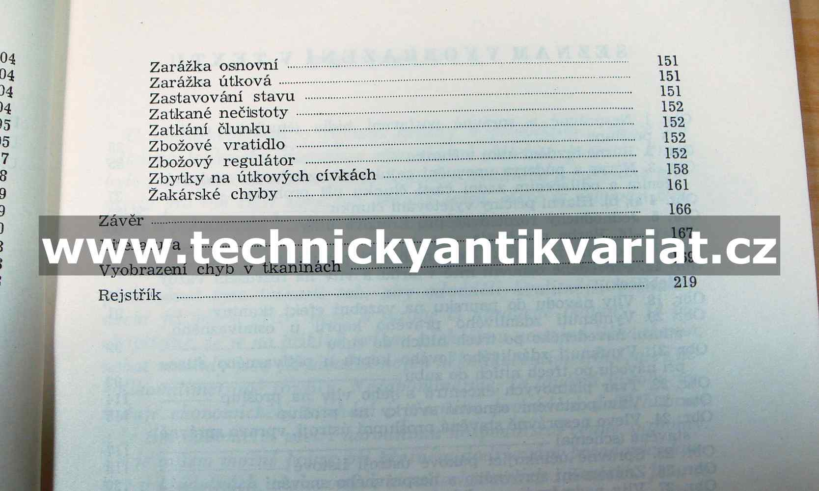 Chyby v tkalcovnách bavlněného, hedvábného a umělohedvábného zboží