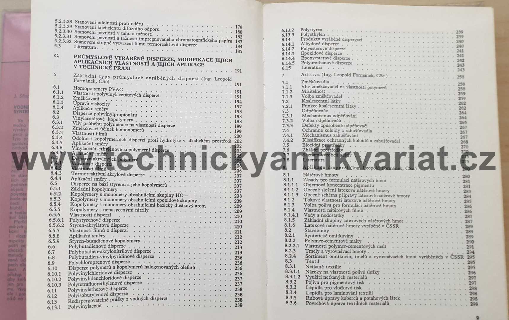 Vodné disperze syntetických polymerů - J. Šňupárek ml., L. Formánek (1979)