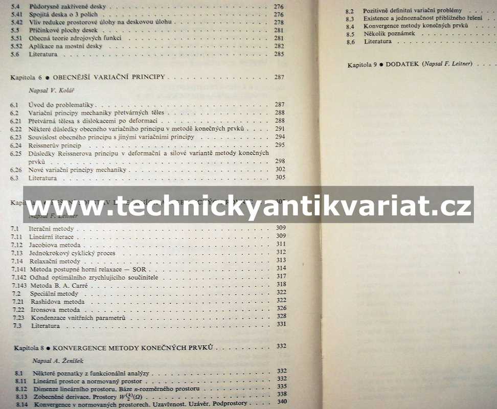 Výpočet plošných a prostorových konstrukcí metodou konečných prvků - Kolář, Kratochvíl, Leitner, Ženíšek (1972)