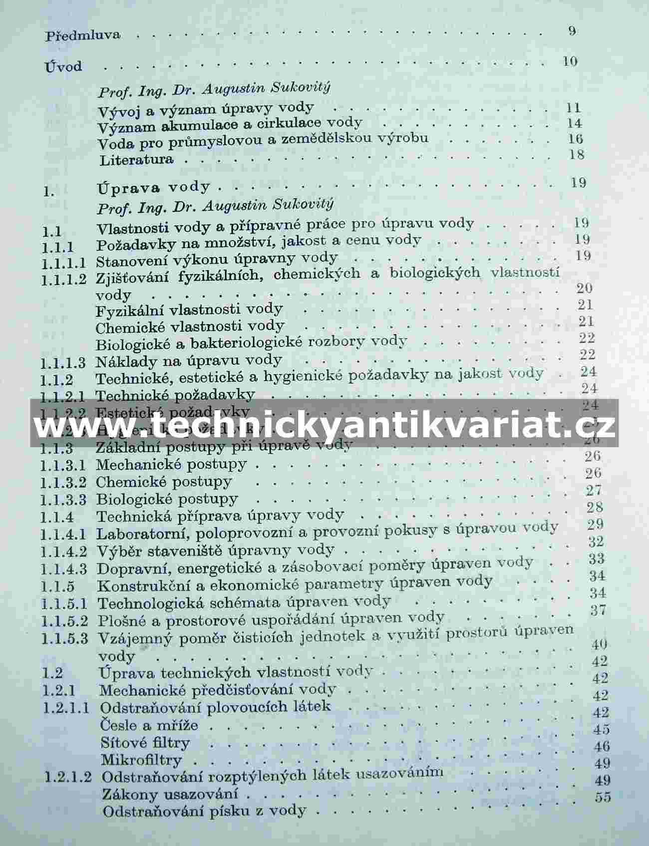 Vodárenství I.,II. - Roth, Kroupa, Sukovitý, Višňovský (1970, 1971)