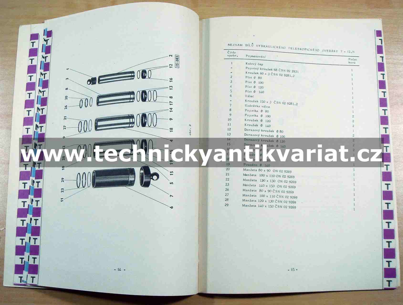 Škoda 706 MT Hydraulické sklápěcí zařízení