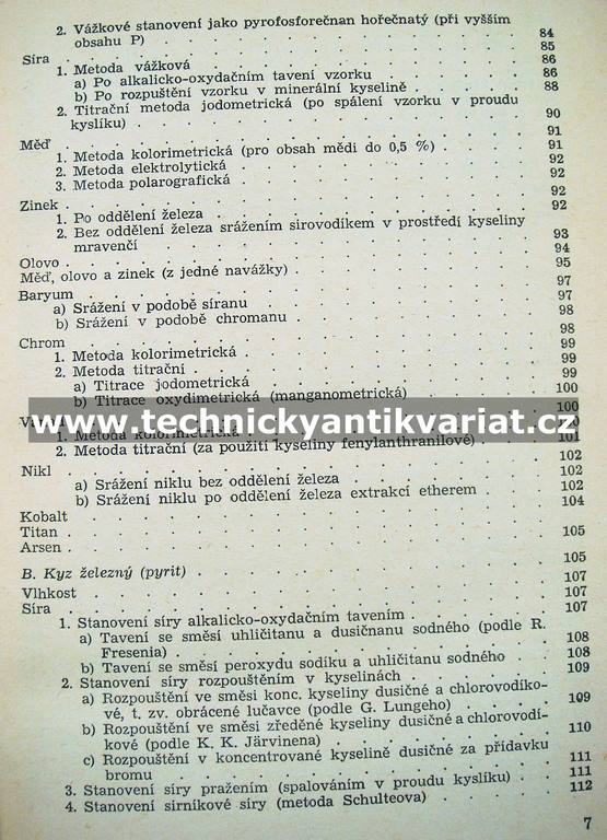 Rozbor rud, strusek a žáruvzdorného materiálu