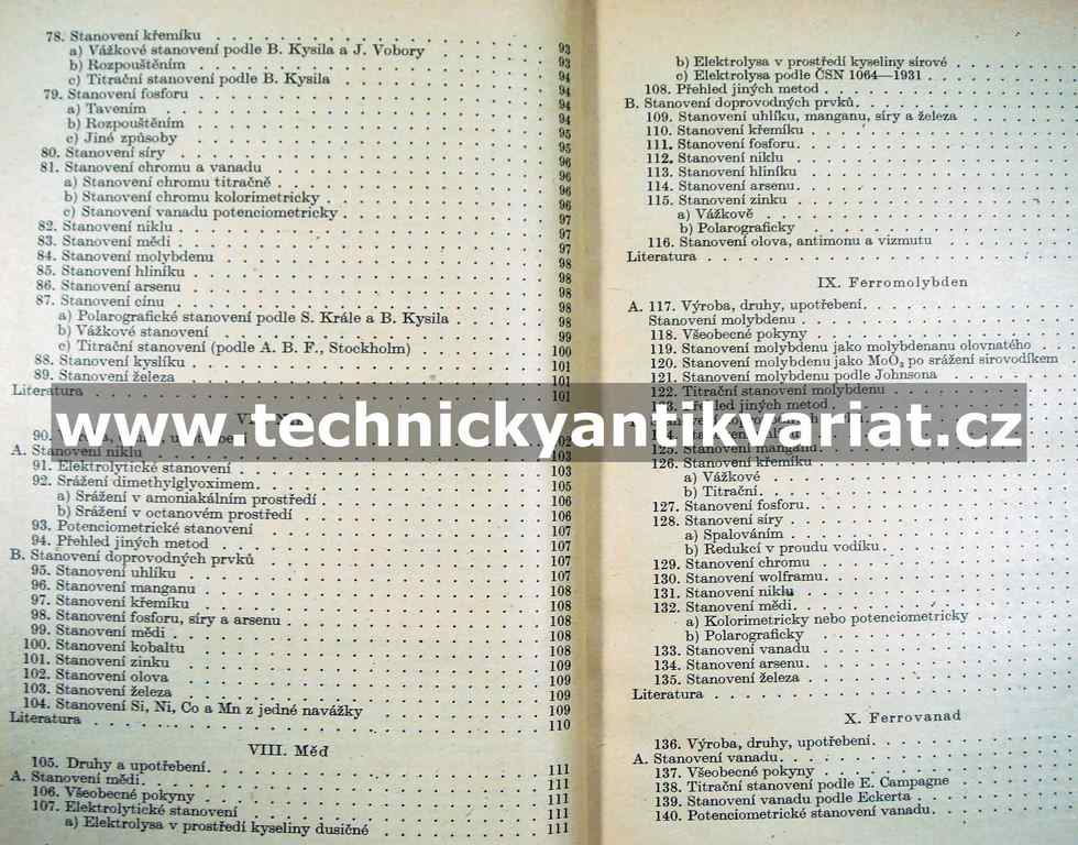 Rozbory ferroslitin, speciálních slitin a přísadních hmot ocelářských (1954)
