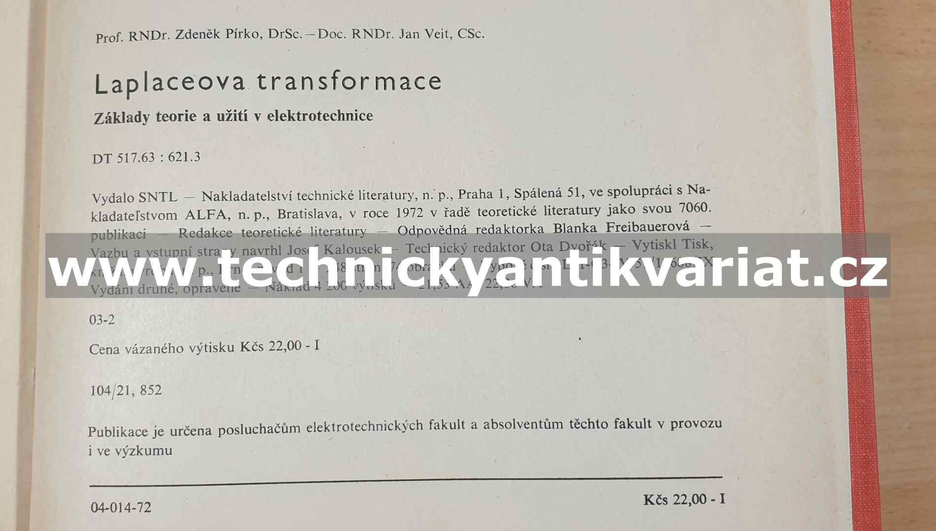 Laplaceova transformace - Pírko, Veit (1972)