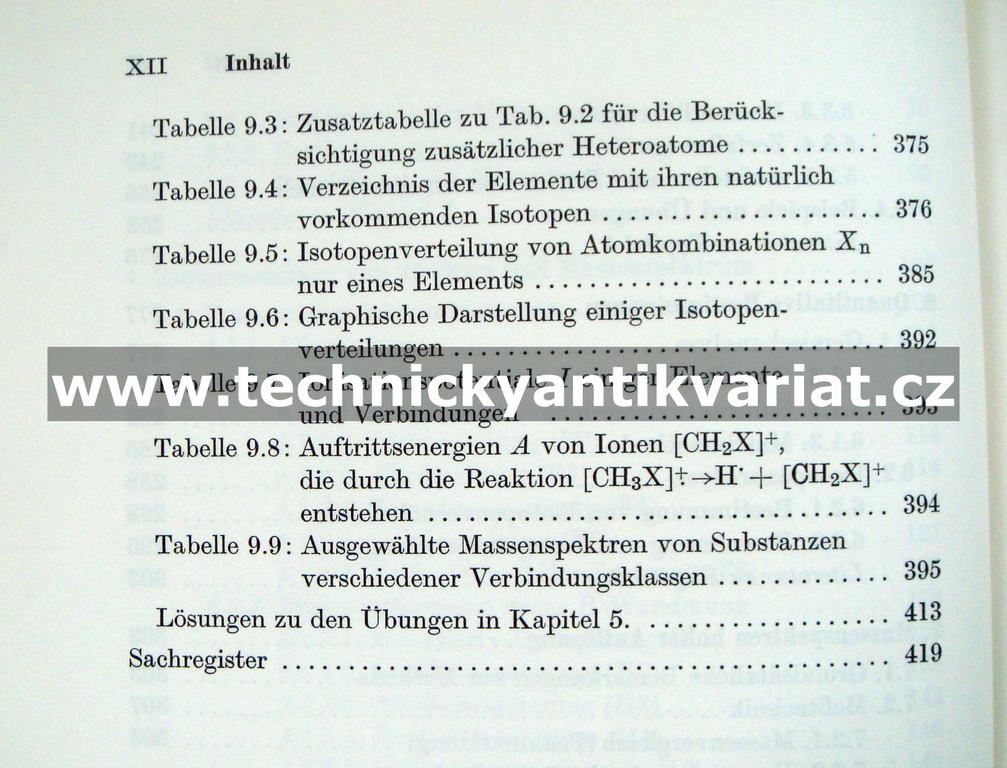 Massenspektrometrie organischer verbindungen
