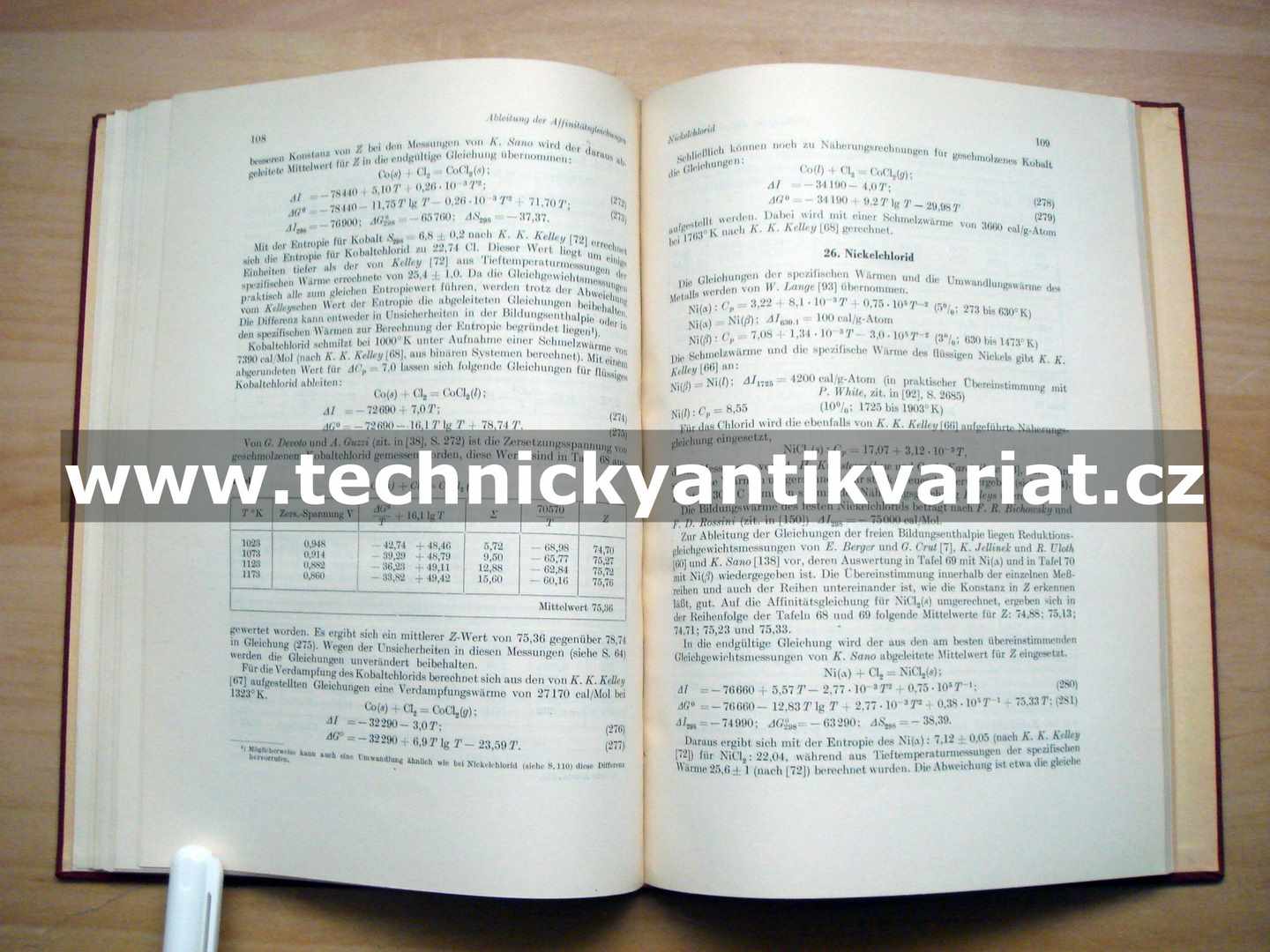 Die thermodynamischen Eigenschaften der Metallchloride