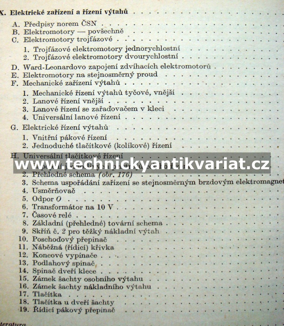 Výtahy osobní a nákladní s elektrickým pohonem - Otakar Balcar (1955)