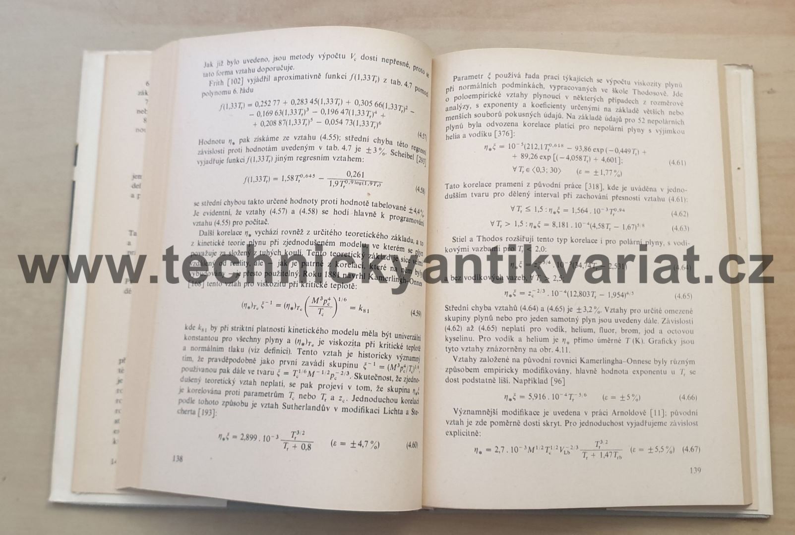 Chemickoinženýrské výpočty na základě teorému korespondujících stavů - Štěrbáček, Biskup, Tausk (1981)