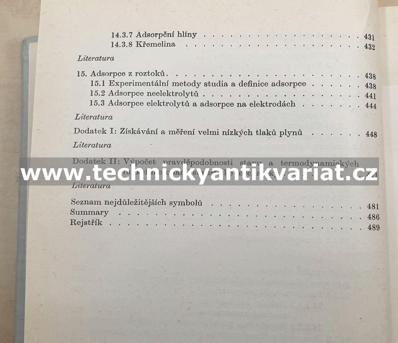 Adsorpce na tuhých látkách - Ponec, Knor, Černý (1968)