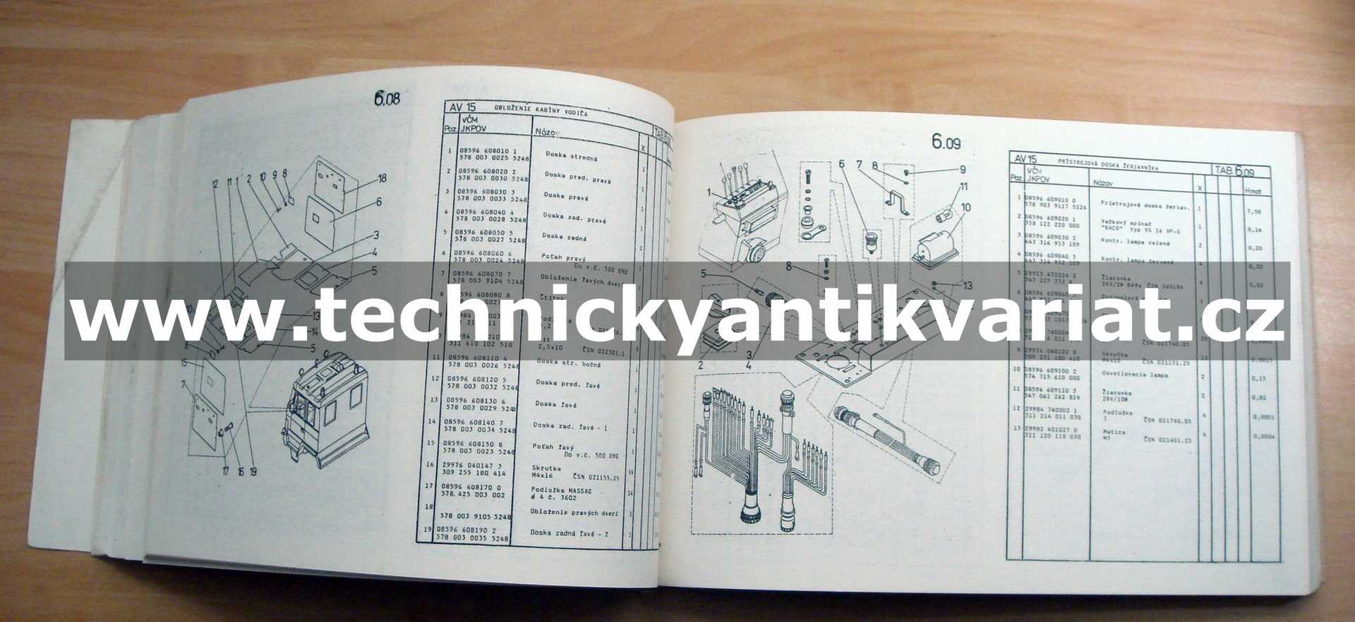 Automobil vyprošťovací AV 15 - katalog náhradných dielcov (1989)