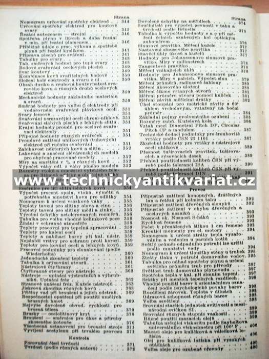 Výrobní tabulky - Janyš, Janovský