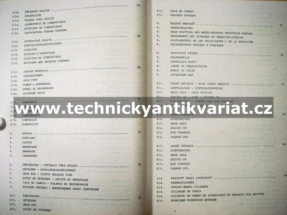 Liaz 101.860 - katalog náhradních dílů (1985)