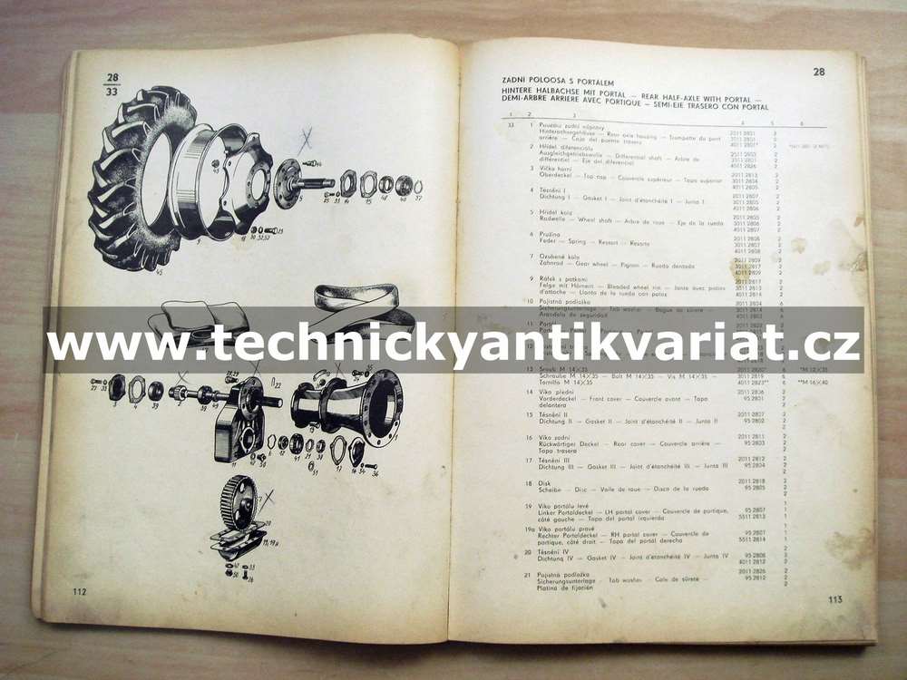 Zetor 2511, 3511, 4511, 3545, 3513. 4611 - katalog náhradních dílů (1970)