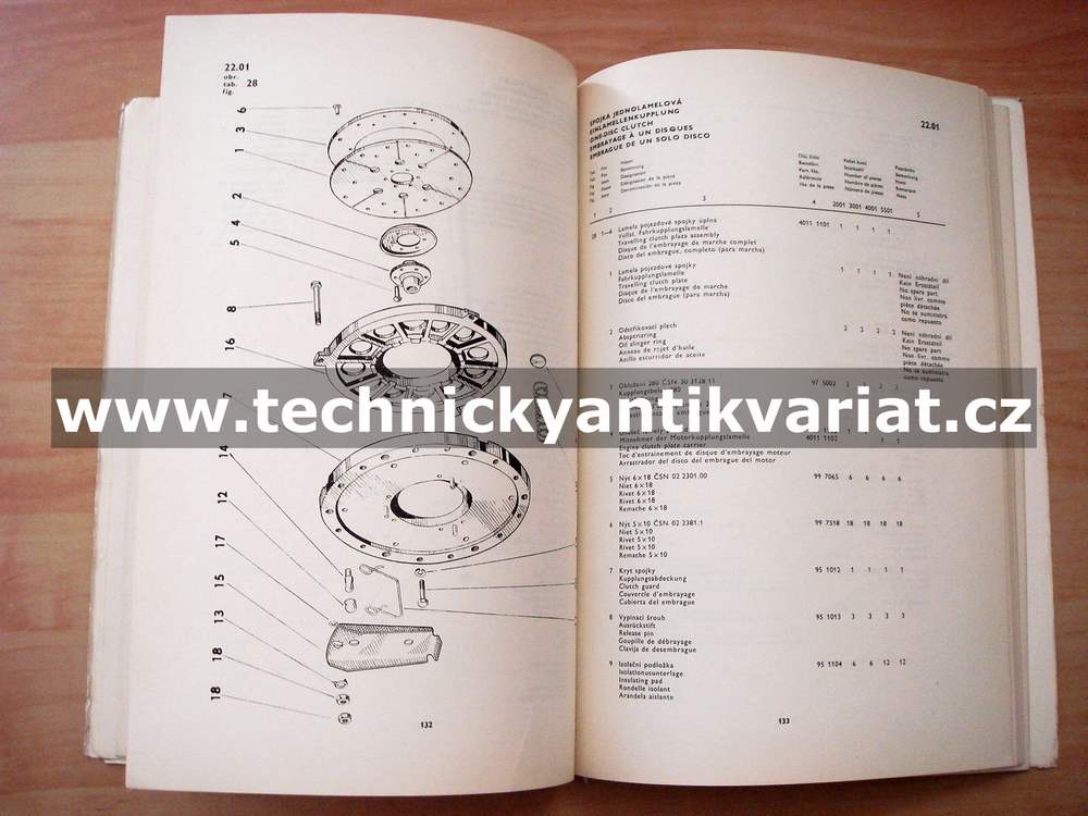 Zetor 2001, 3001, 4001, 5501 - katalog náhradních dílů pro motory (1970)
