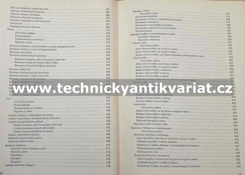 Preparativní reakce v organické chemii II. Halogenace a dehalogenace (1955)