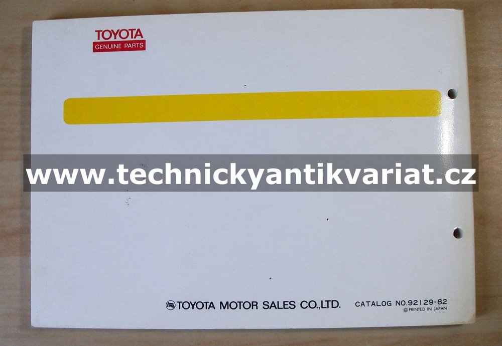 Toyota Corolla, Trueno - Quick reference parts catalog (1982)