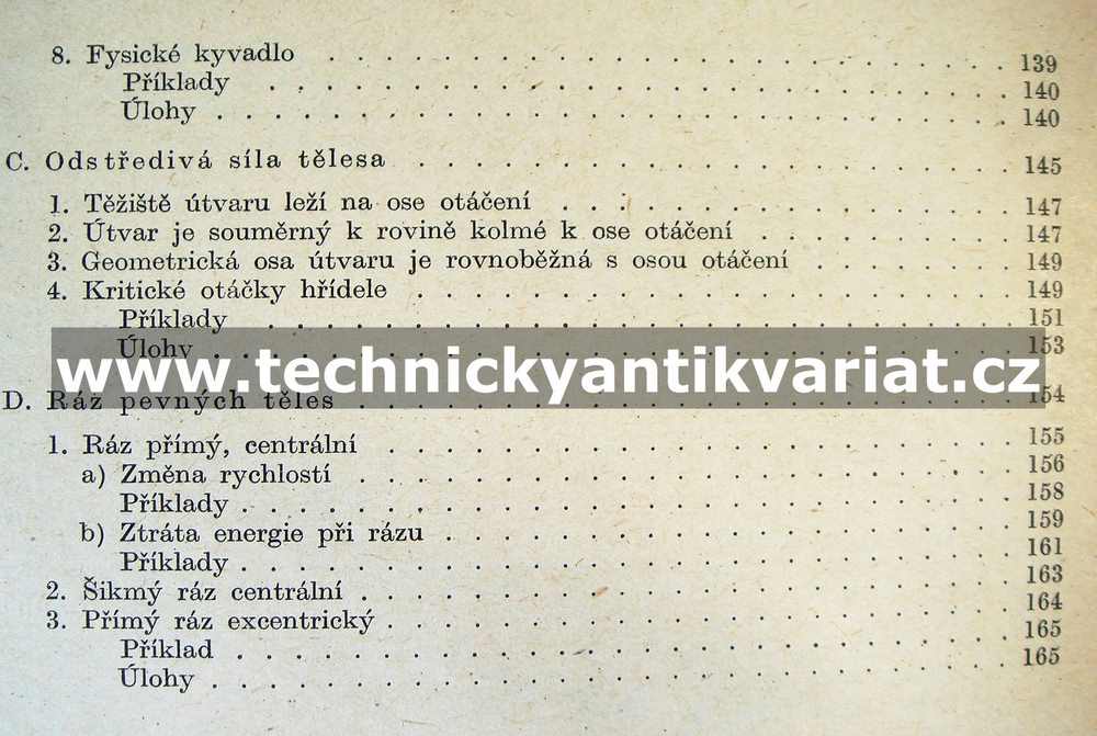 Technická mechanika II. Dynamika tuhých těles - Josef Ječmínek (1957)