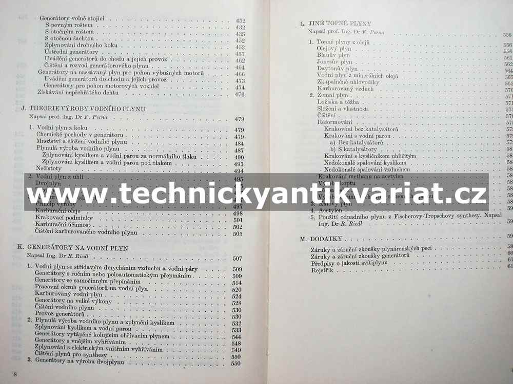 Plynárenství I. Perna, Riedl, Špetla (1952)