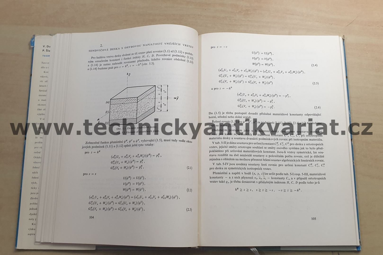 Teorie ohybu sendvičových desek - Dundrová, Kovařík, Šlapák (1965)