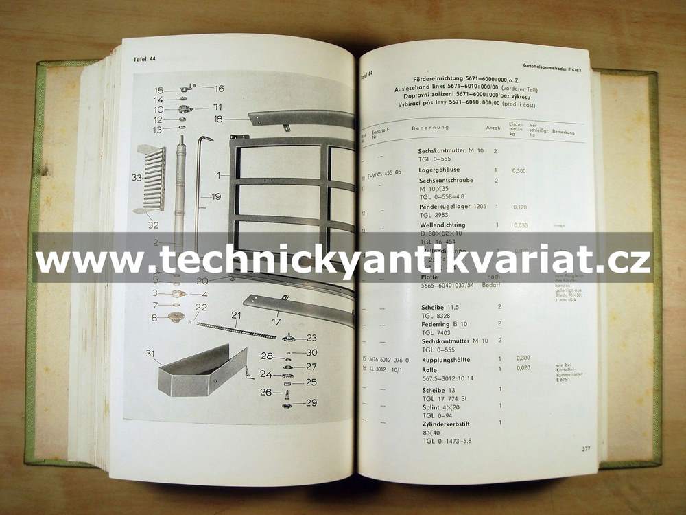 Kartoffelsammelroder E676/0 E676/1 - Ersatzteilkatalog (1971)