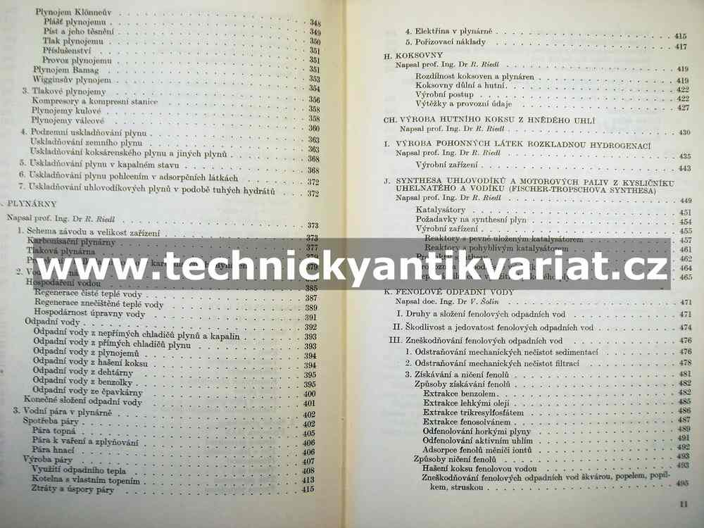 Plynárenství II. Perna, Riedl (1958)