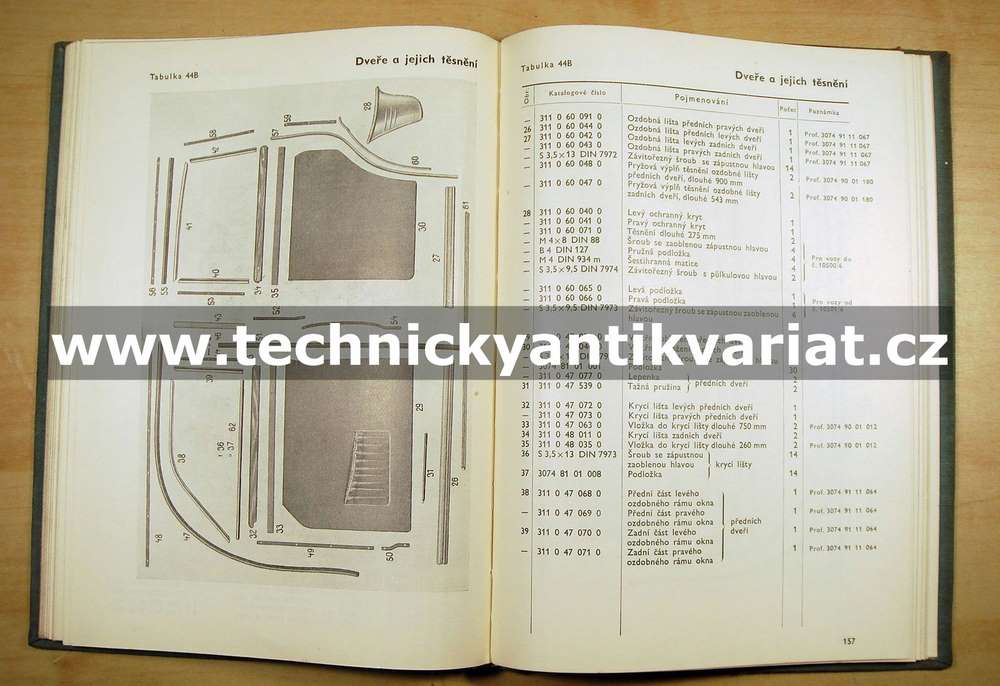 Wartburg - Katalog náhradních součástí (1957)