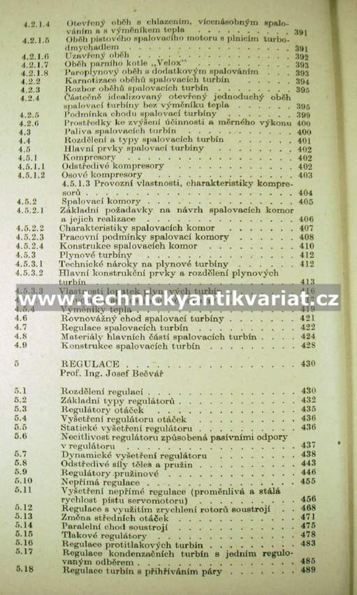 Tepelné turbíny - J. Bečvář (1968)