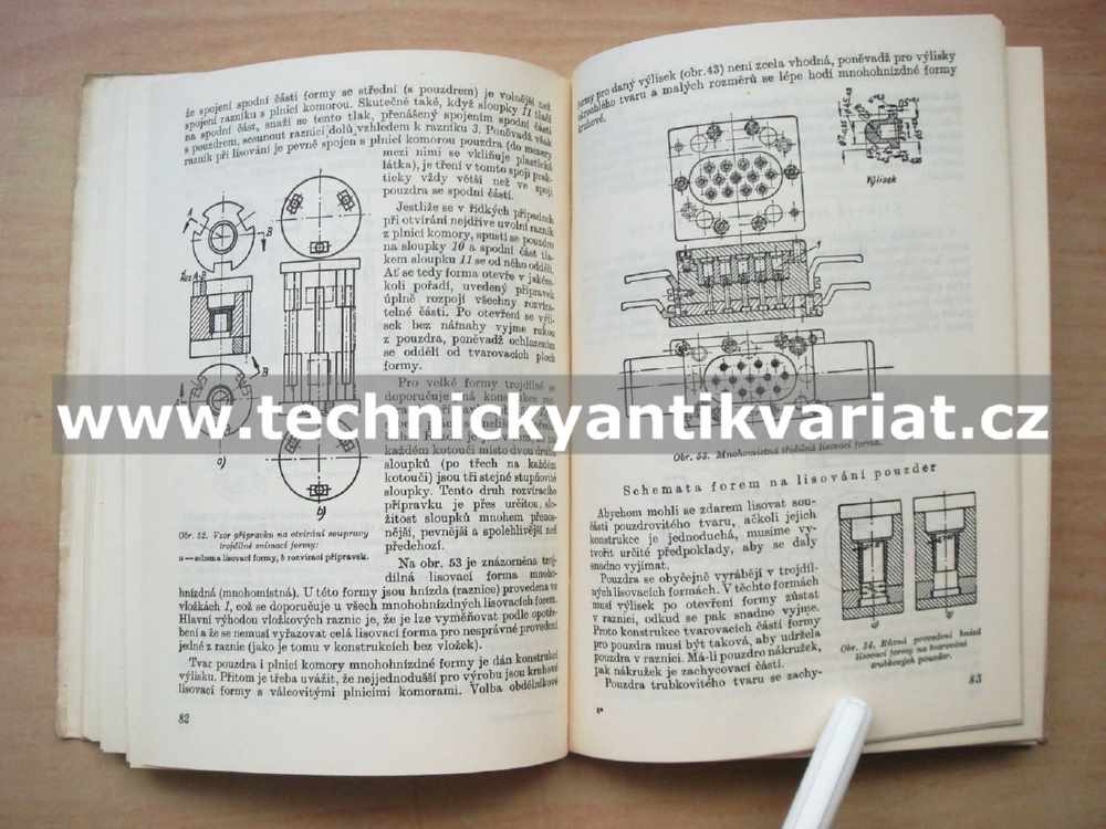 Konstrukce součástí z plastických látek a lisovacích forem - Kopaněvič (1952)