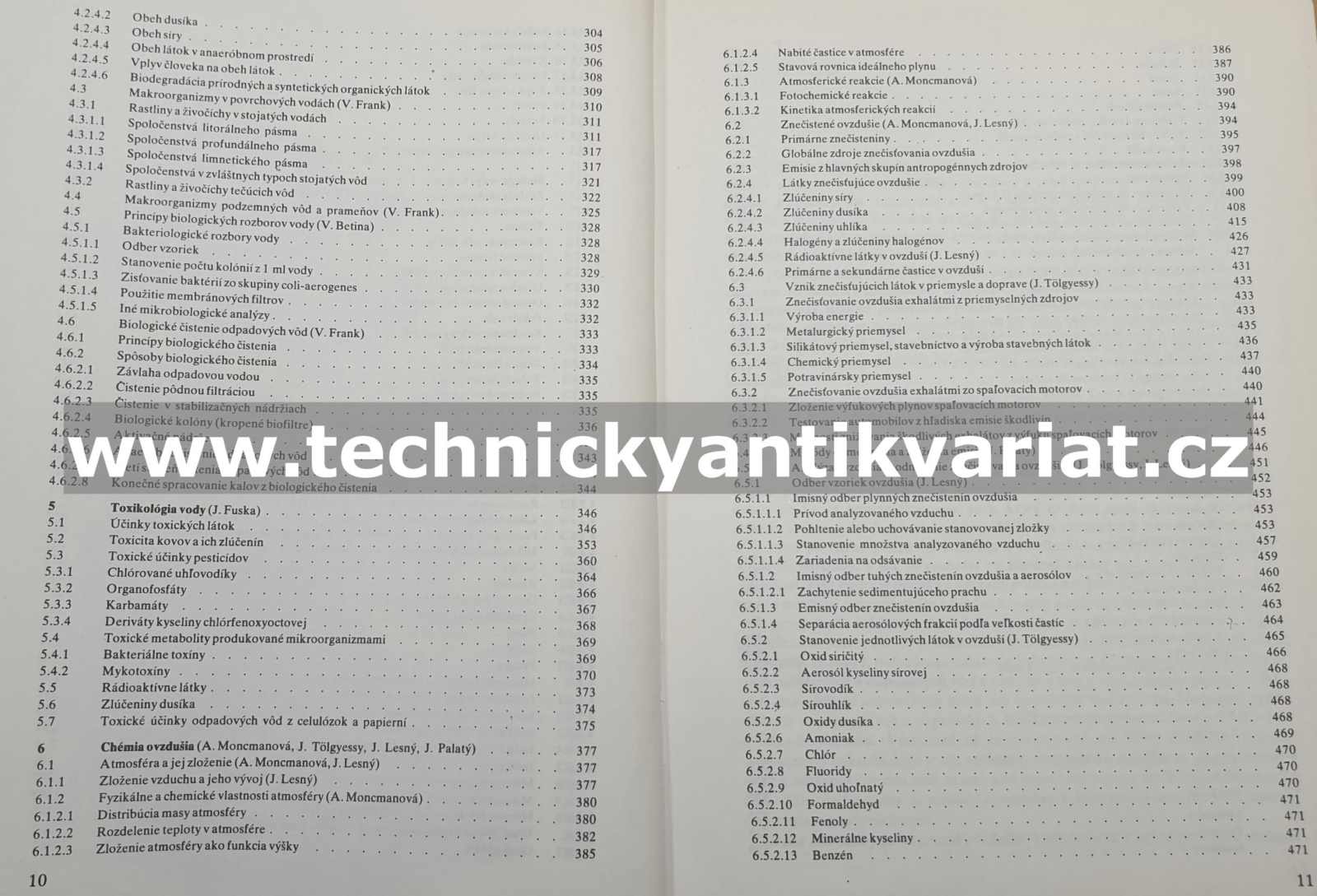 Chémia, biologia a toxikologia vody a ovzdušia - J. Tolgyessy a kolektiv (1984