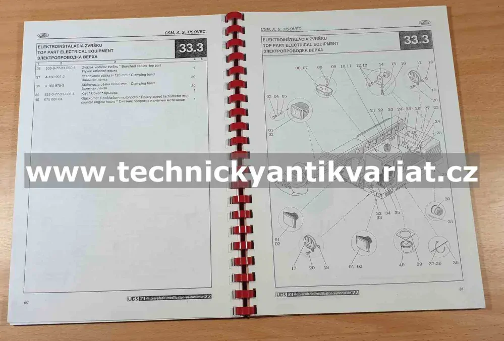 UDS 214 - katalog náhradných dielov (2002)