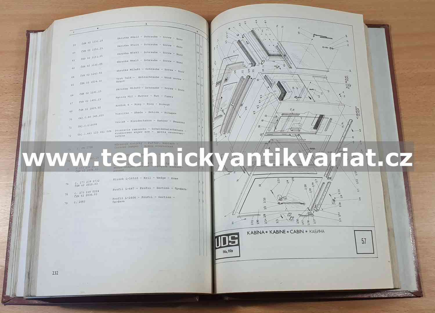 UDS 110p, 114a - katalog náhradných dielov (1990)