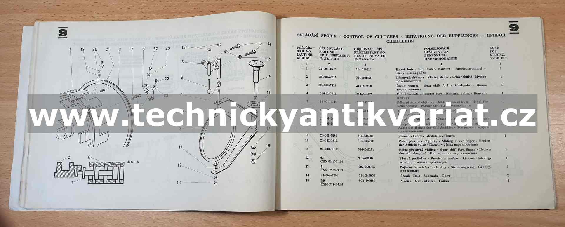 Praga 2M70 Automatická převodovka - katalog náhradních součástí