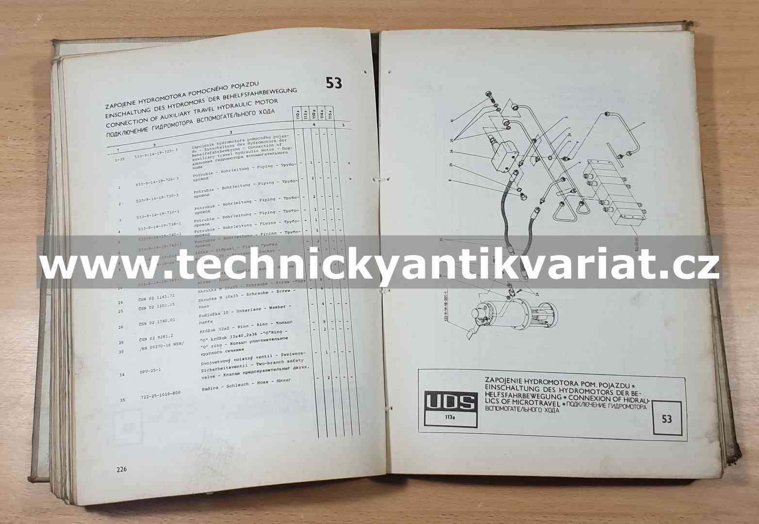 UDS 110a, 113a, 110p, 114a, 115a - Katalog náhradních dílů (1984)