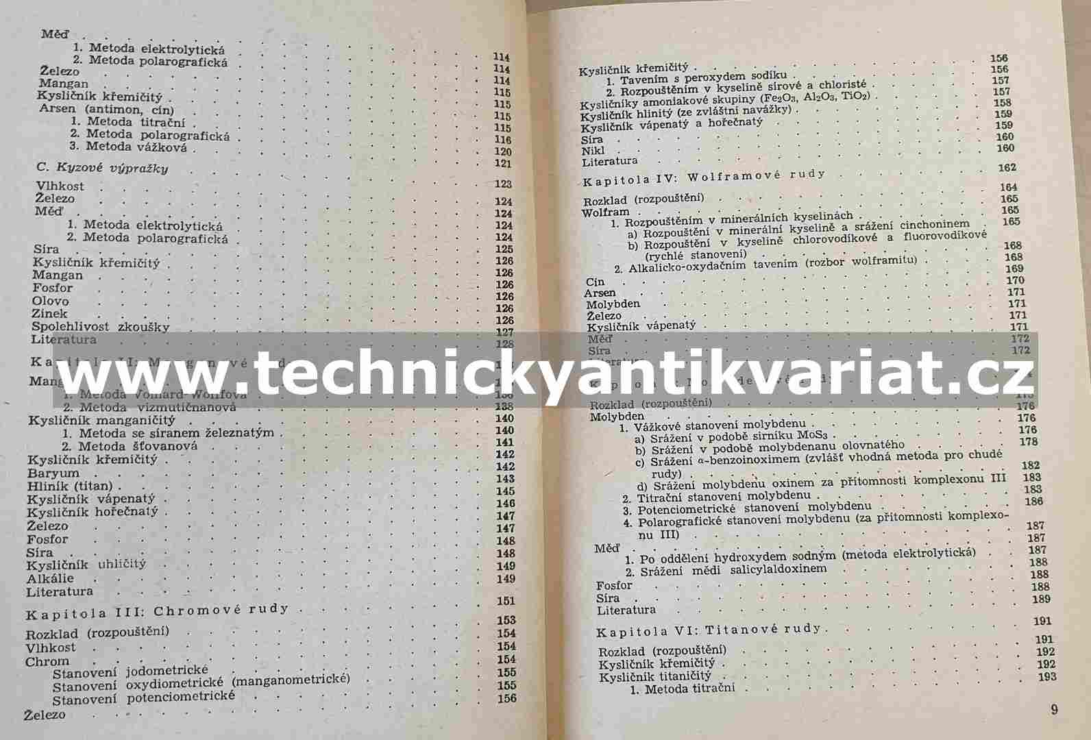 Rozbor rud, strusek a žáruvzdorného materiálu - Vilém Mayer (1956)