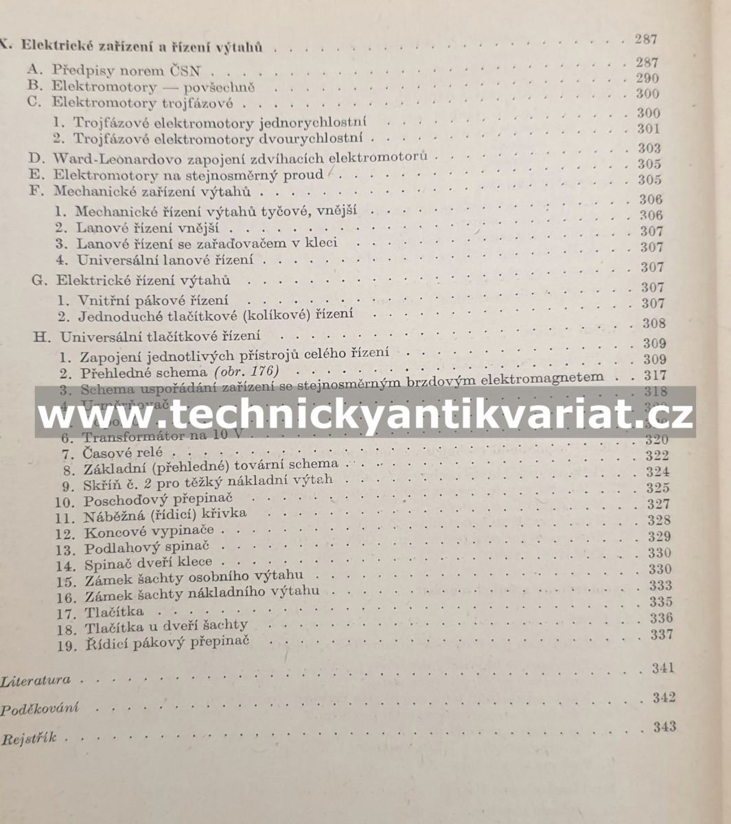Výtahy osobní a nákladní s elektrickým pohonem - Otakar Balcar (1955)
