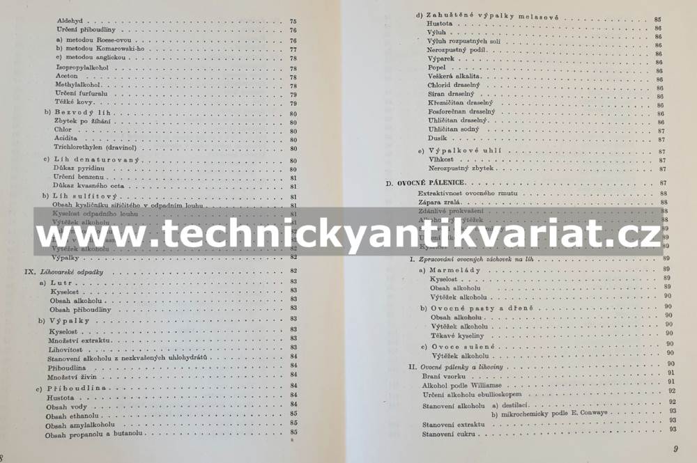 Analysy průmyslu bramborářského a odvětví příbuzných (1951)