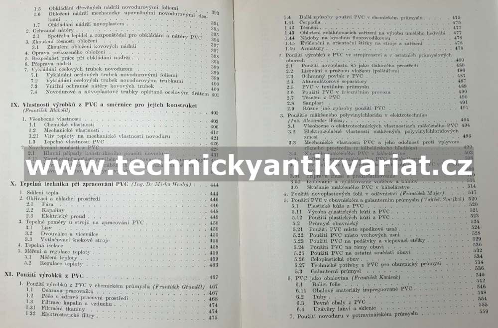 PVC výroba, zpracování a použití - Kubík, Gřunděl (1958)